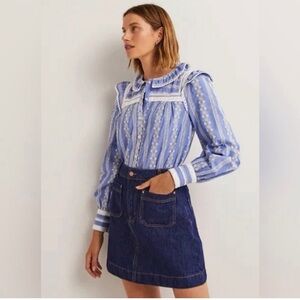 NWT - Boden Patch Pocket Denim Mini Skirt